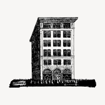 Hotel building drawing, vintage architecture | Free Vector - rawpixel