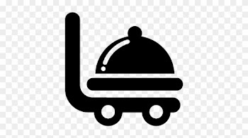 Hotel Food Cart Vector - Food Trolley Icon