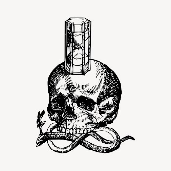 Hourglass skull clipart, vintage dark | Free Vector - rawpixel