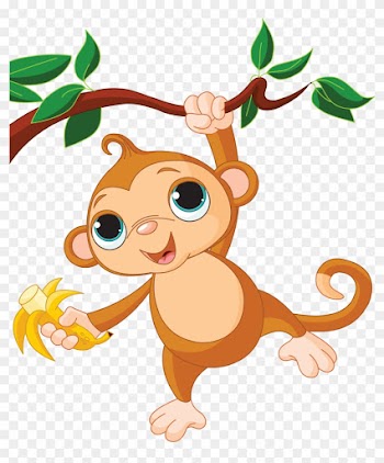 Hourse 21872921 Monkey - Monkey In A Tree Cartoon