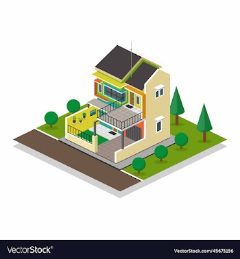 house 3d isometric design