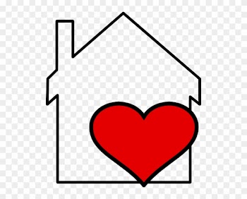 House And Heart Outline Clip Art At Clker Com Vector - House With A Heart