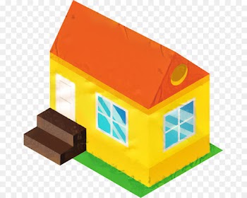 House, Building, Isometric Projection, Toy, Yellow PNG