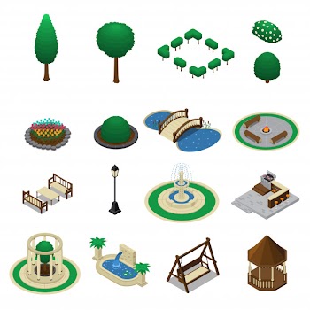 House garden constructor set Free Vector