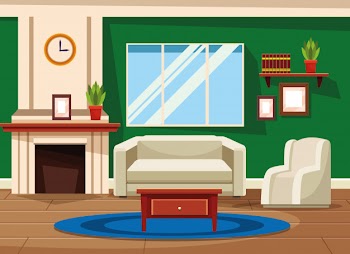 House interior with furniture scenery Free Vector