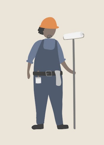 House painter clipart, worker, occupation, | Free PSD Illustration - rawpixel