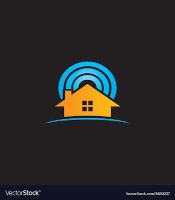  					House radar security logo vector image														