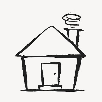 House sticker, cute doodle in black | Free Vector Illustration - rawpixel