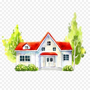 House Villa Illustration - White house 
