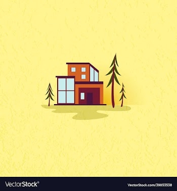 house with christmas trees