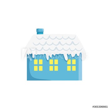 house with snow design