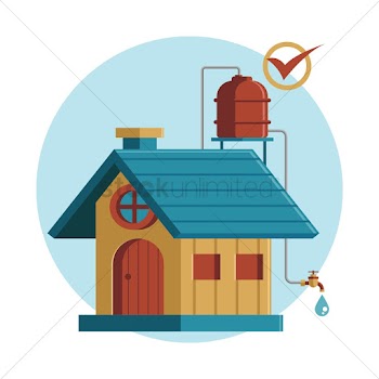 House with water tank