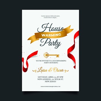 Housewarming party invitation style Free Vector