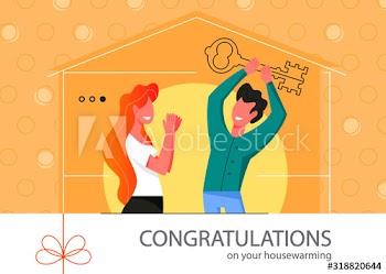 Housewarming poster, banner or card