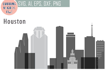 Houston Vector, Texas Skyline USA city, SVG, JPG, PNG, DWG, CDR ...