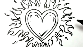How to Draw a Heart with Flames - A LOVE Heart on Fire | MAT - YouTube