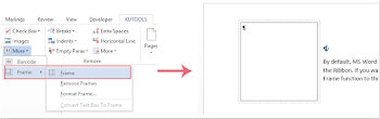 How to easily insert frame into document in Word?