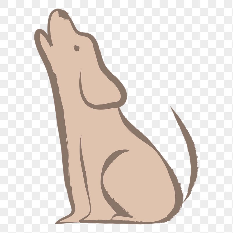 Howling dog png sticker, pastel | Free PNG Illustration - rawpixel