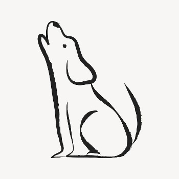 Howling dog sticker, cute doodle | Free Vector Illustration - rawpixel