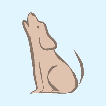Howling dog sticker, pastel doodle | Free PSD Illustration - rawpixel