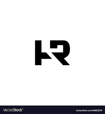 hr letter monogram initial logo design template