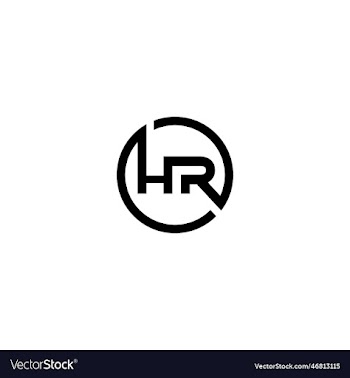hr letter type logo design template
