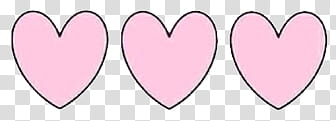 , hree pink heart illustrations transparent background PNG clipart