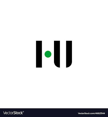 hu letter type logo design template