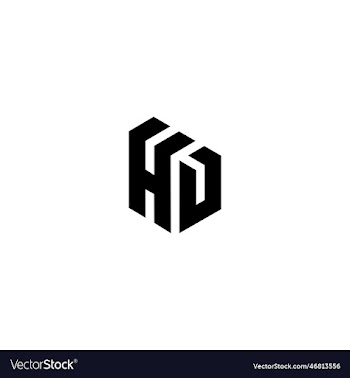 hu letter type logo design template