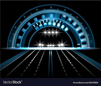 Hud brilliant technological eye on a black vector image