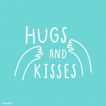 Hug and kisses with loving arms vector | Free stock vector - 519698
