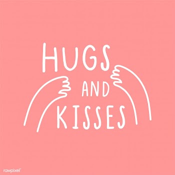 Hug and kisses with loving arms vector | Free stock vector - 519734