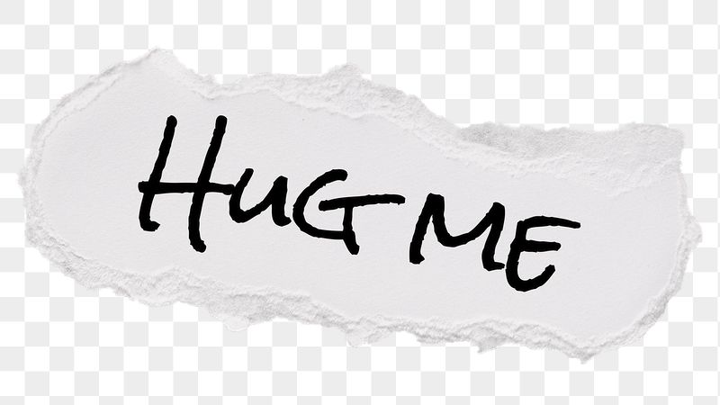 Hug me png word, ripped | Free PNG - rawpixel