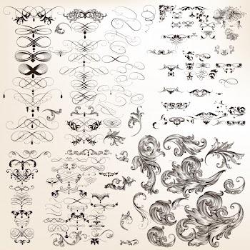 Huge collection of vector decorative calligraphic flourishes Free Vector