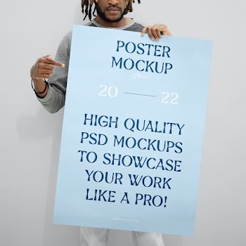 Huge Poster with Men Mockup