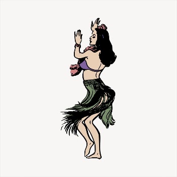 Hula dancer  clipart, vintage | Free Vector - rawpixel