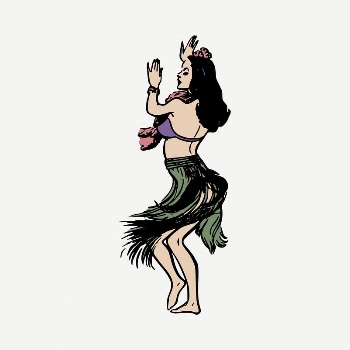 Hula dancer drawing, vintage illustration | Free PSD - rawpixel