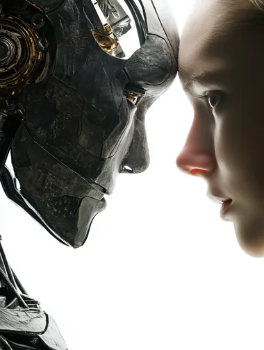 Human and Robot Heads Face to Face in Hyper-Realistic Encounter Human and Robot Heads Face to Face in Hyper-Realistic Encounter