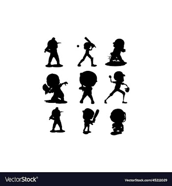human baseball silhouette set design
