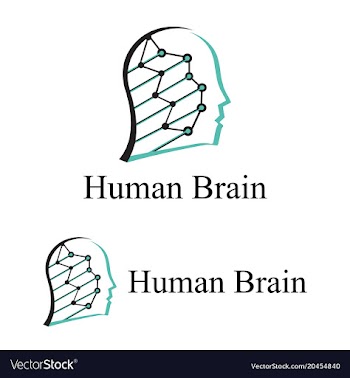 Human brain logo vector image