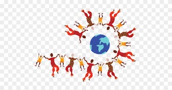 Human Clipart Human Service - Globe With People Png