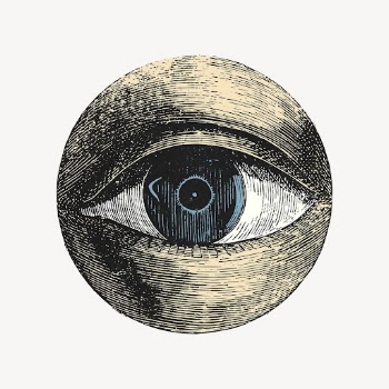 Human eye drawing, vintage body | Free PSD Illustration - rawpixel