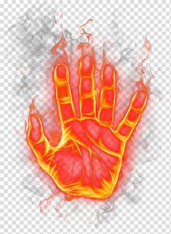 Human flamed hand illustration, Flame Fire , The palm of the fire transparent background PNG clipart