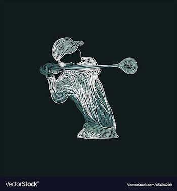 human golf artwork style design