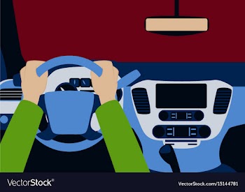 Human hands driving a car vector image
