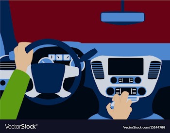 Human hands driving a car vector image