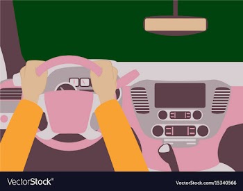 Human hands driving a car vector image