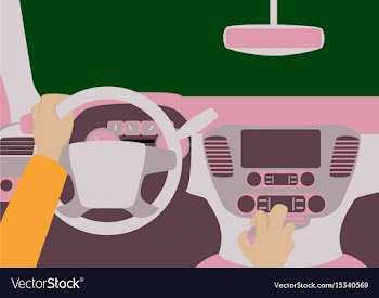 Human hands driving a car vector image