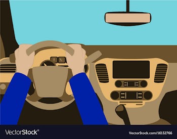 Human hands driving a car vector image