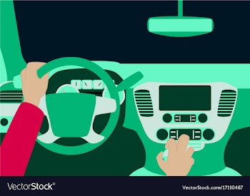 Human hands driving a car vector image